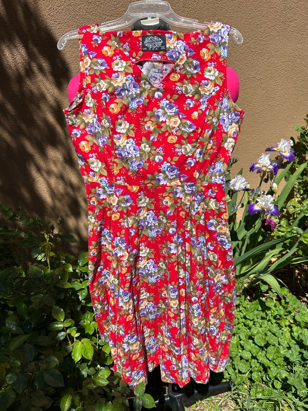 Hearts & Roses Red Floral Sleeveless Dress
